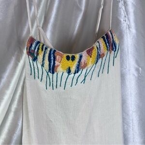 🖤French Connection Melissa Vest Embroidered Floral Cotton Top XS NWT